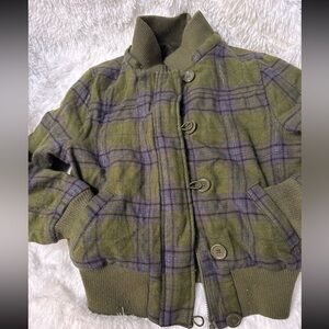 Plaid DARK GREEN PURPLE LINNER WARM COAT SEE ALL READ ALL